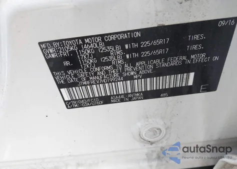 2017 Toyota Rav4 Xle z USA, uszkodzony, nr VIN JTMRFREV7HD199244